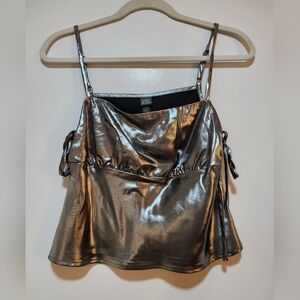 Wild Fable Spaghetti Strap Silver Top - Size Small